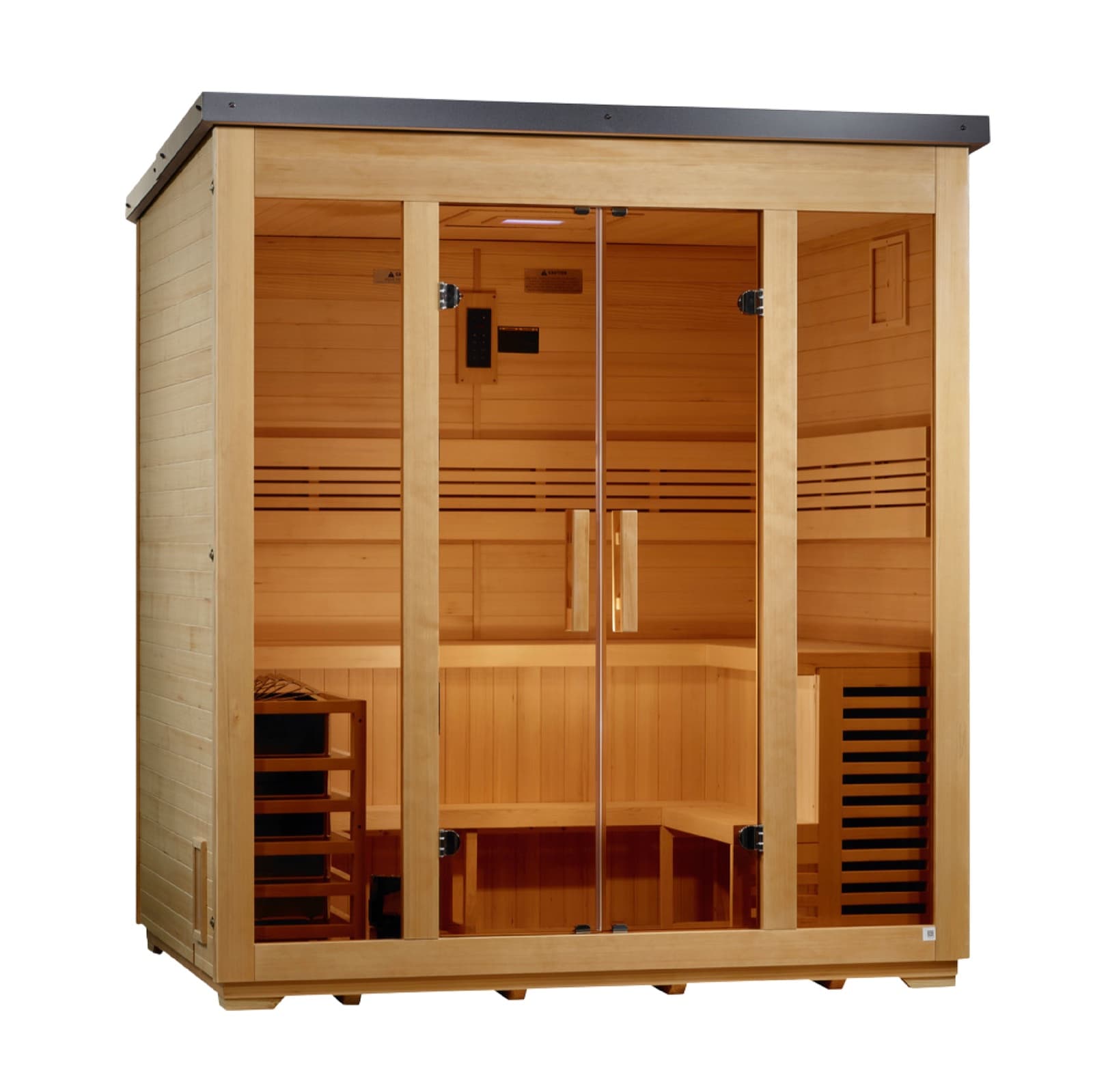 Golden Designs "Vorarlberg" 5-Person Outdoor Traditional Sauna, Flat Roof
