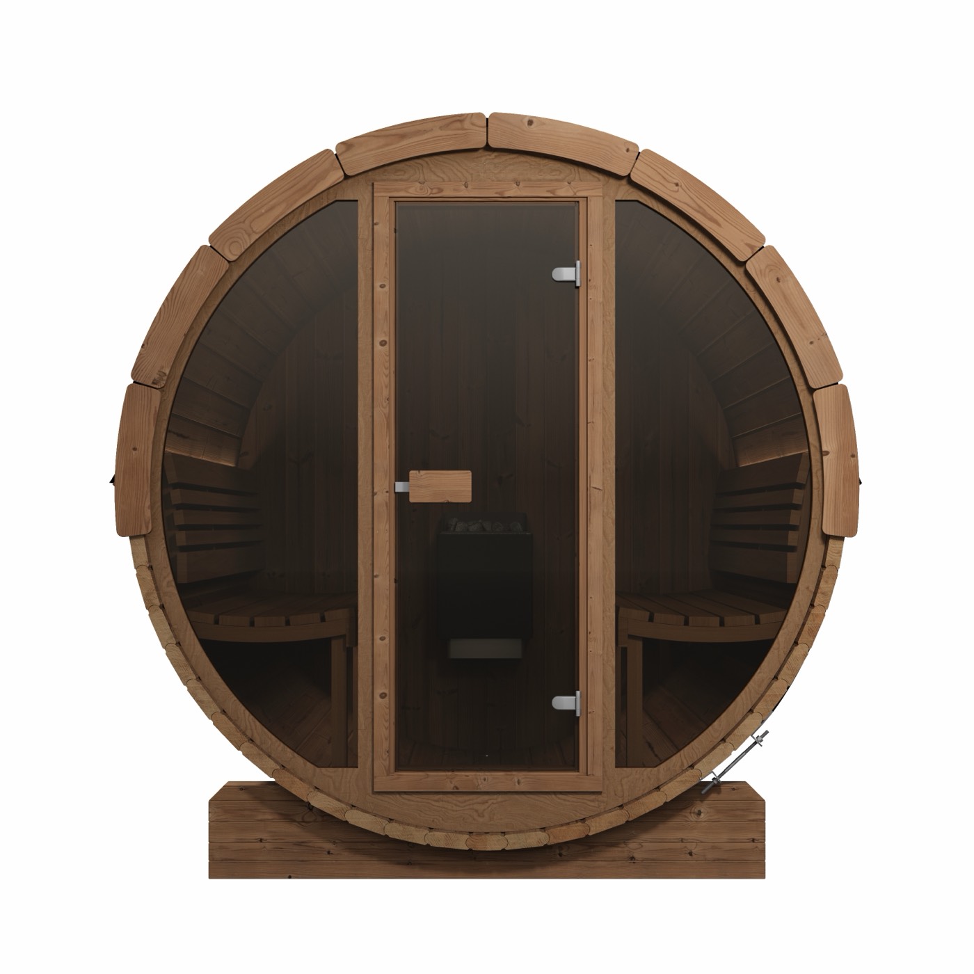 SaunaLife Model E8G Sauna Barrel Glass Front, view 3