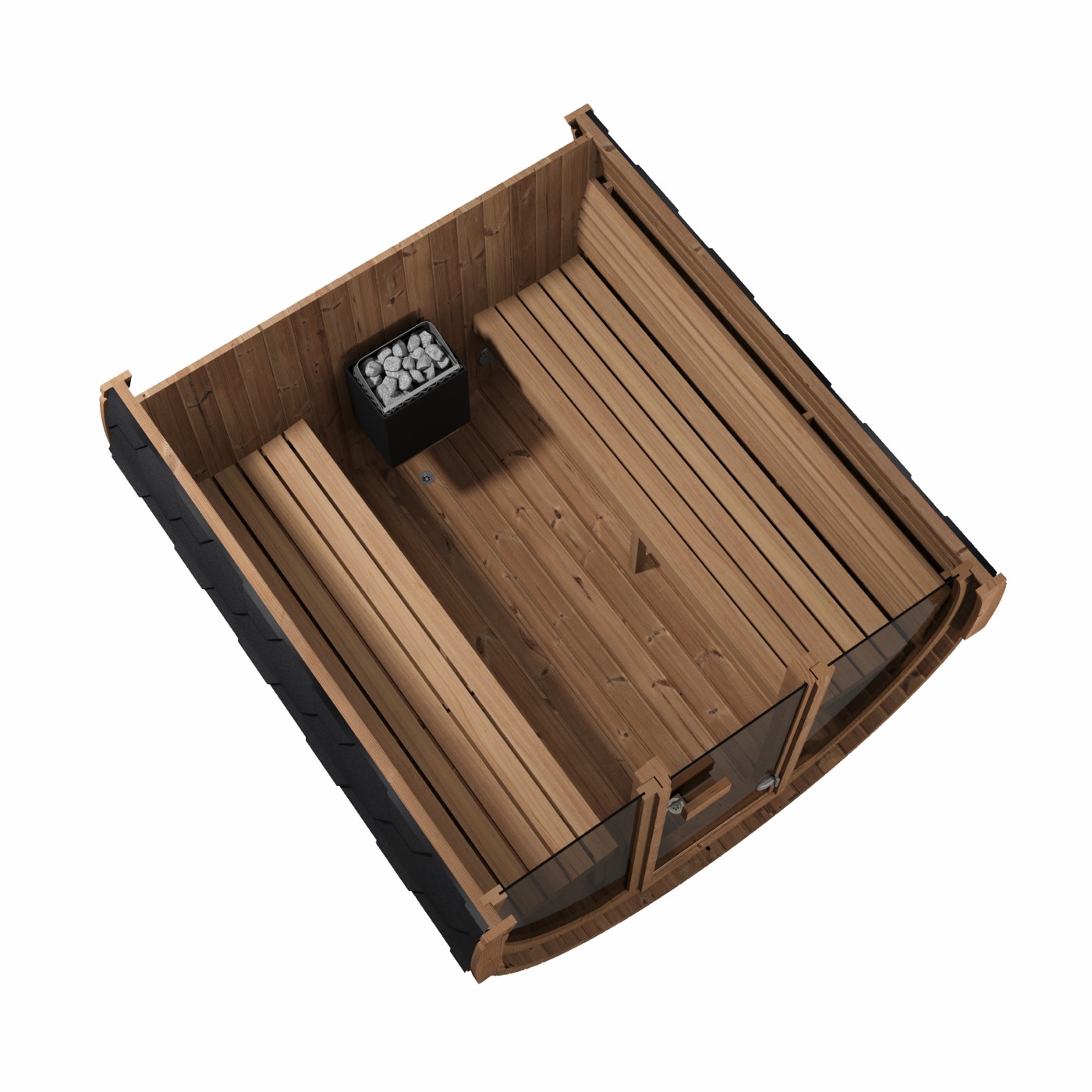 SaunaLife Model E8G Sauna Barrel Glass Front, view 6