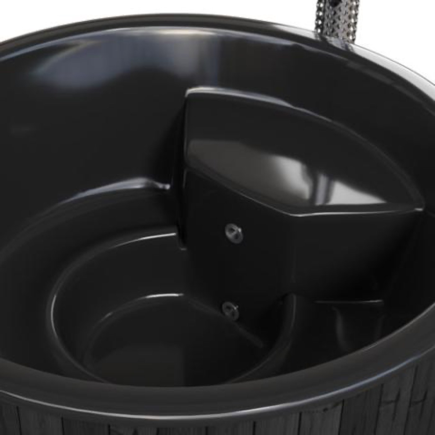 SaunaLife Model S6B Soak-Series Home Wood-Burning Hot Tub, Black, Up to 7 Persons, view 3