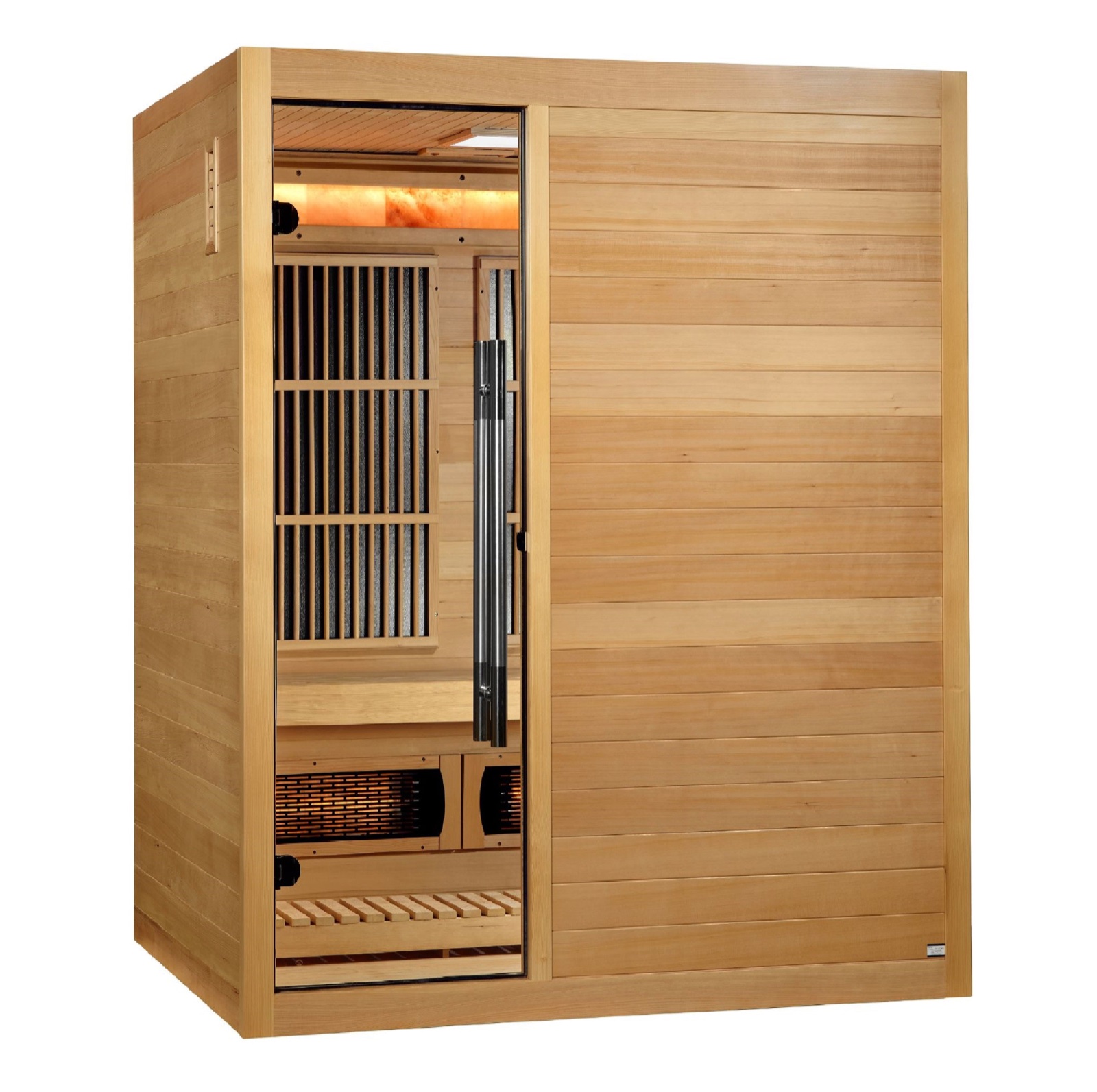 Golden Designs 2025 Soria 3-Person Hybrid Indoor Sauna (PureTech™ Full Spectrum + Harvia Traditional Stove)