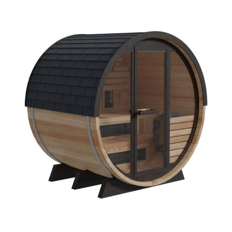Finnmark FD-7 Thermo-Aspen Combination Barrel Sauna (Infrared + Traditional, 6x6 Outdoor), view 2