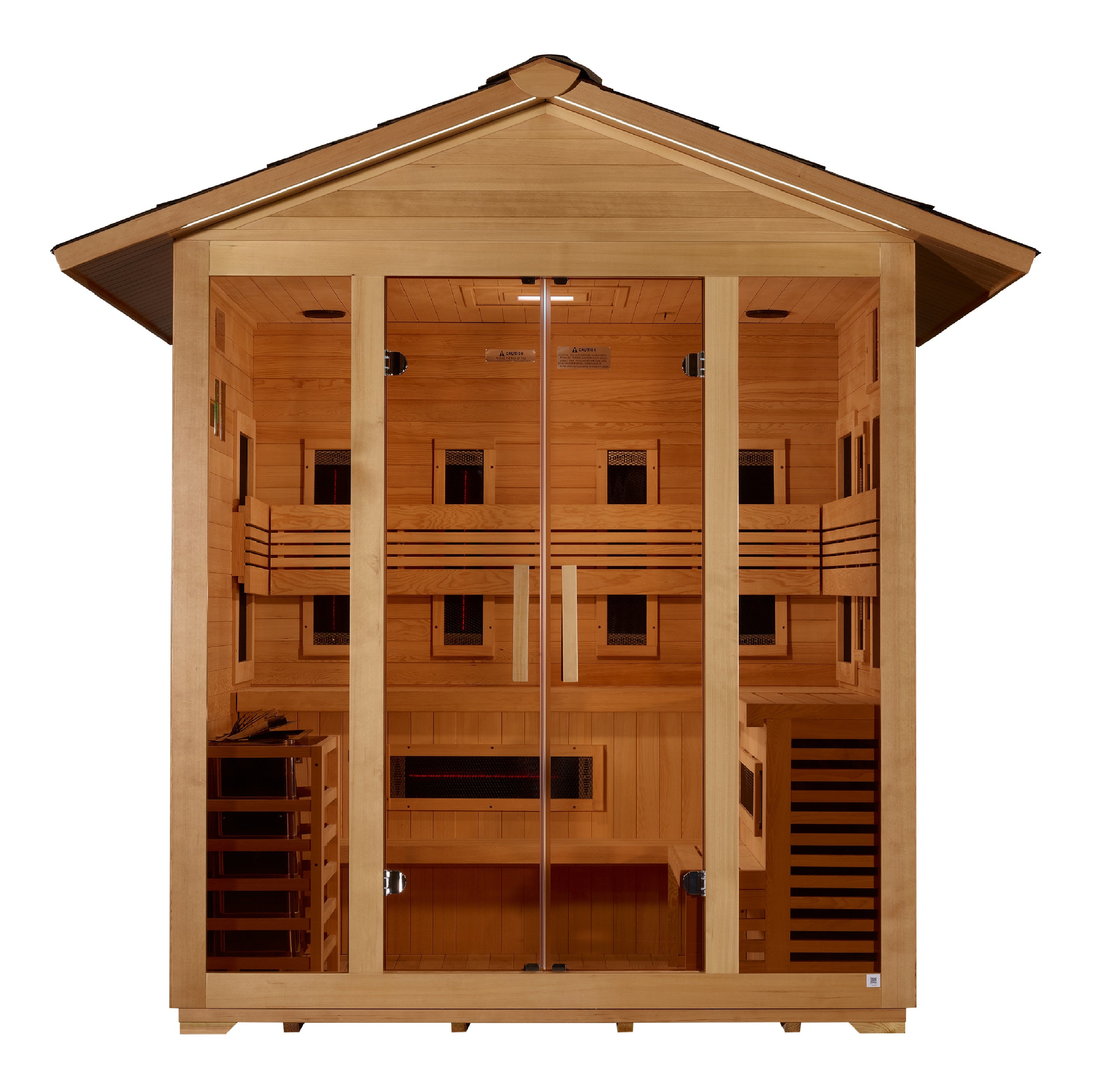 Golden Designs Gargellen 5-Person Hybrid Outdoor Sauna (Full Spectrum IR + Traditional Stove), view 2