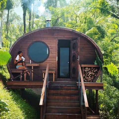 SaunaLife Model G11 Outdoor Home Sauna Kit (8-Person, Thermo-Spruce), view 2