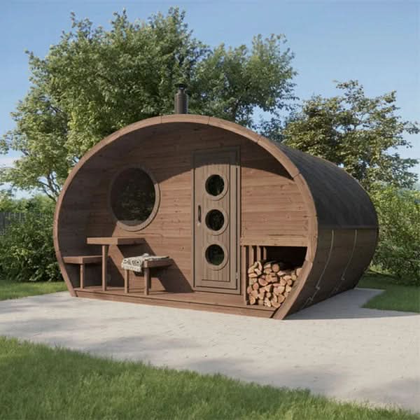 SaunaLife Model G11 Outdoor Home Sauna Kit (8-Person, Thermo-Spruce), view 4