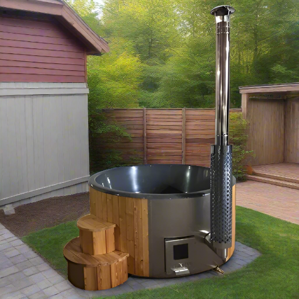 SaunaLife Model S4N Soak-Series Wood-Burning Hot Tub (Natural, Up to 6 Persons), view 2