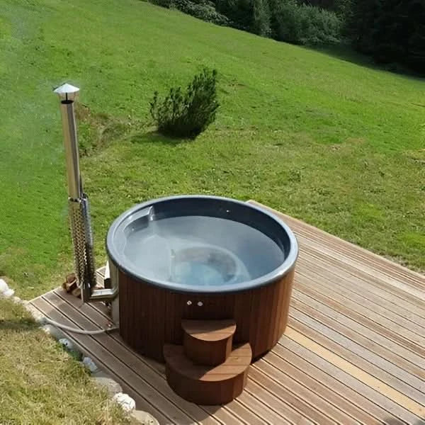 SaunaLife Model S4N Soak-Series Wood-Burning Hot Tub (Natural, Up to 6 Persons), view 3