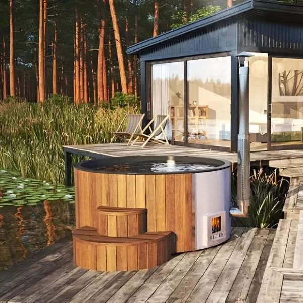 SaunaLife Model S4N Soak-Series Wood-Burning Hot Tub (Natural, Up to 6 Persons), view 4