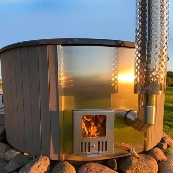 SaunaLife Model S4N Soak-Series Wood-Burning Hot Tub (Natural, Up to 6 Persons), view 5